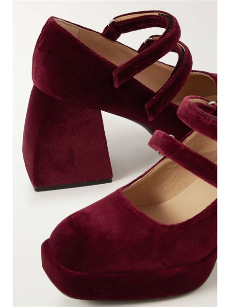 velvet platform mary janes